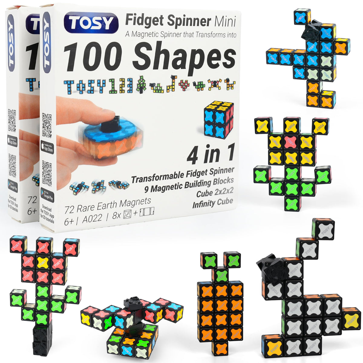 TOSY Magnet Fidget Spinner Mini with eight magnetic blocks for smooth rotation and extended spin.
