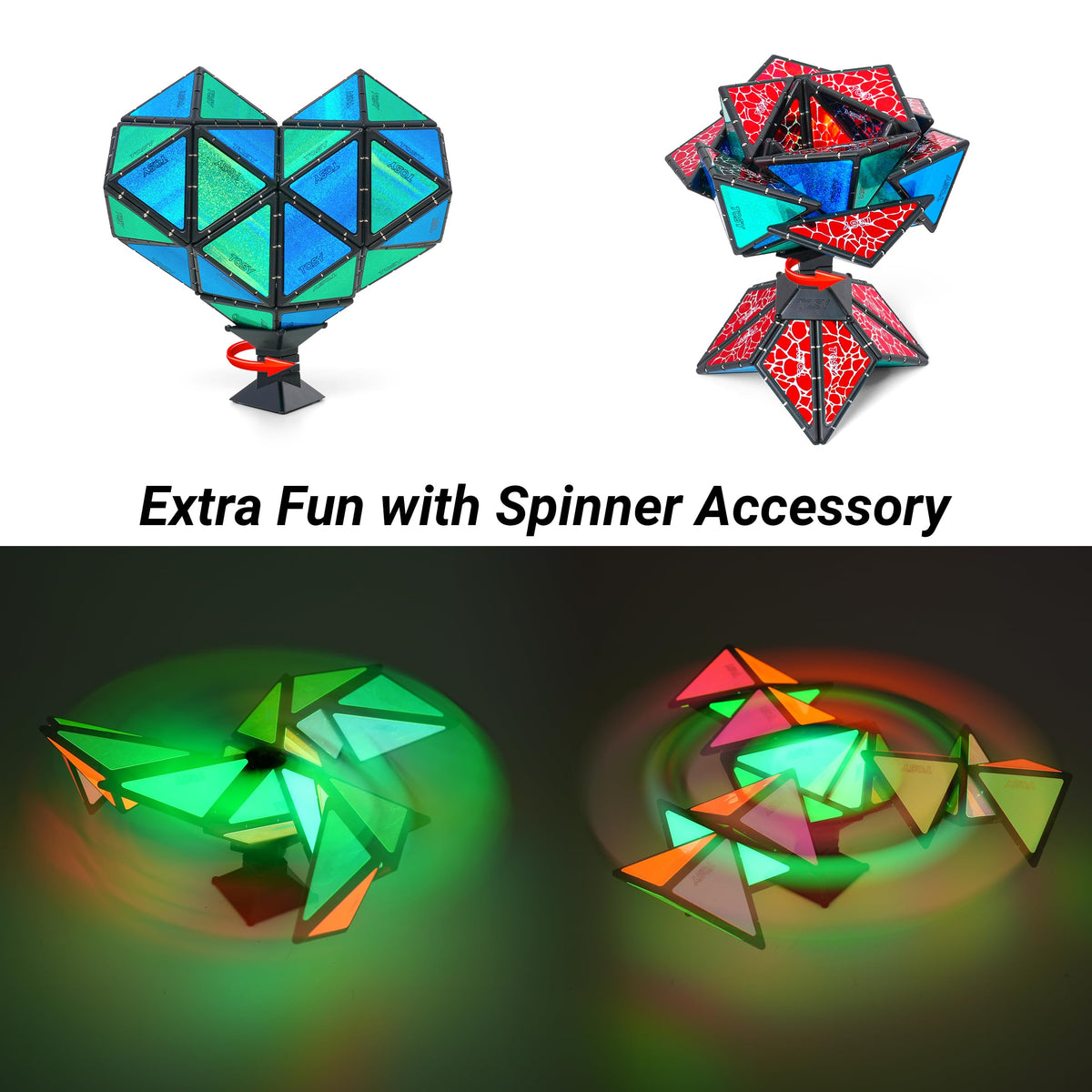 TOSY Magnet Pyramid Glow allows expanding collections for larger, impressive shapes with friends