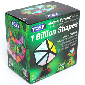 TOSY Magnet Pyramid Glow cube showing endless shape possibilities for creative play