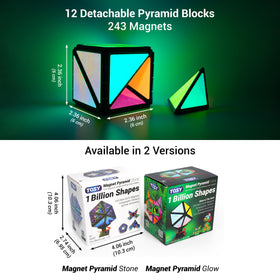 TOSY Magnet Pyramid Glow helps kids and adults build dexterity and geometric thinking