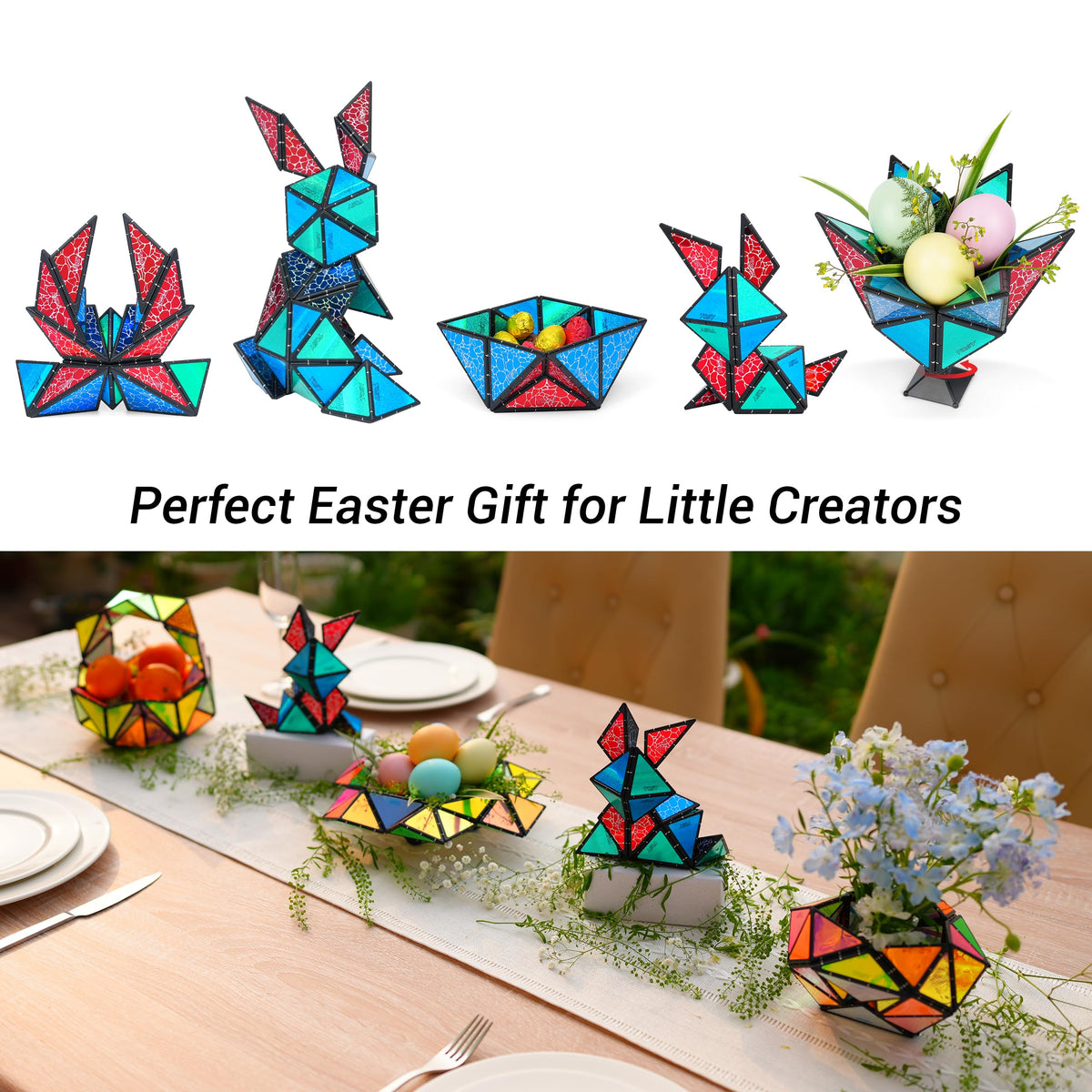 TOSY Magnet Pyramid Stone bunny shape shows playful STEM transformation