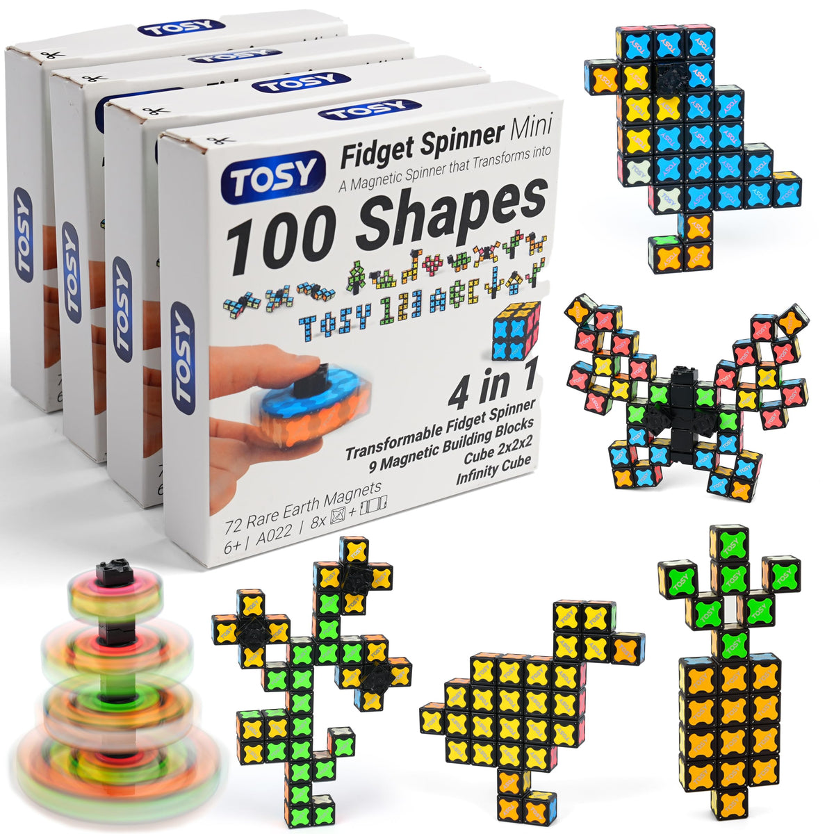 TOSY Magnet Spinner Mini with 72 magnets for versatile shapes and smooth spins.