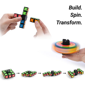 TOSY Magnet Spinner Mini transformed into a 2x2 puzzle cube for problem solving.