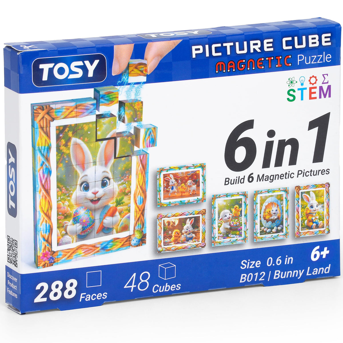 TOSY Picture Cube Bunny Land six-in-one puzzle for solo play and family nights