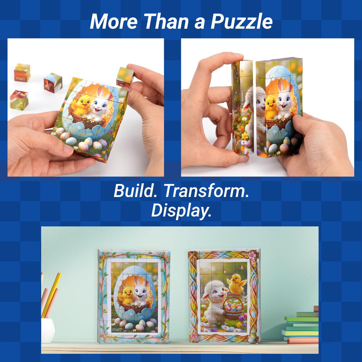 TOSY Picture Cube Bunny Land seamless frame keeps art stable on display