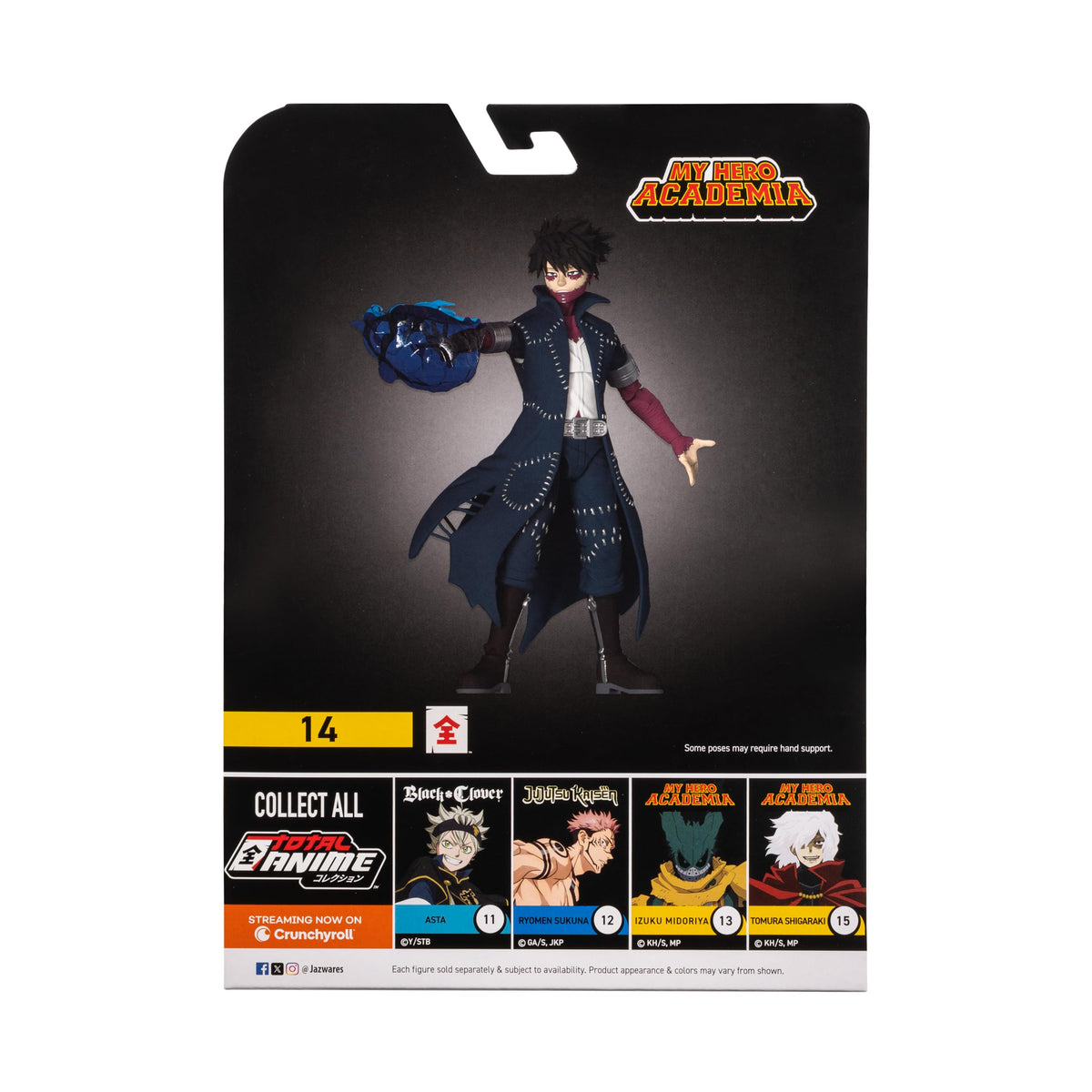 Total Anime Dabi figure swappable faceplates enable customizable expressions.