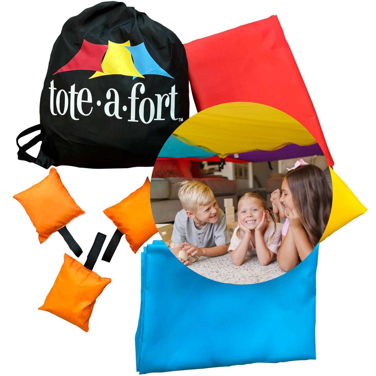 TOTEAFORT blanket fort kit assembly panel enables quick setup for creative play