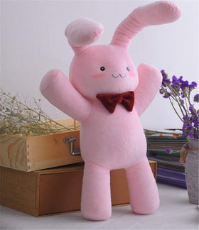 TOTENJS Ouran pink rabbit plush face detail with friendly expression.