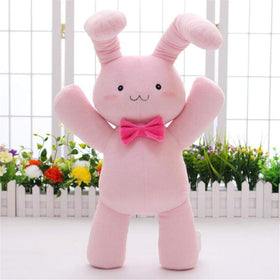 TOTENJS Ouran pink rabbit plush crystal velvet close-up, durable and plush.