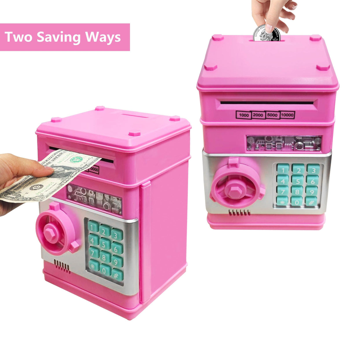 Totola piggy bank locked by password protection for safe storage