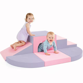 TOTPLAY 6-piece foam climbing blocks set in pink and purple for safe indoor play