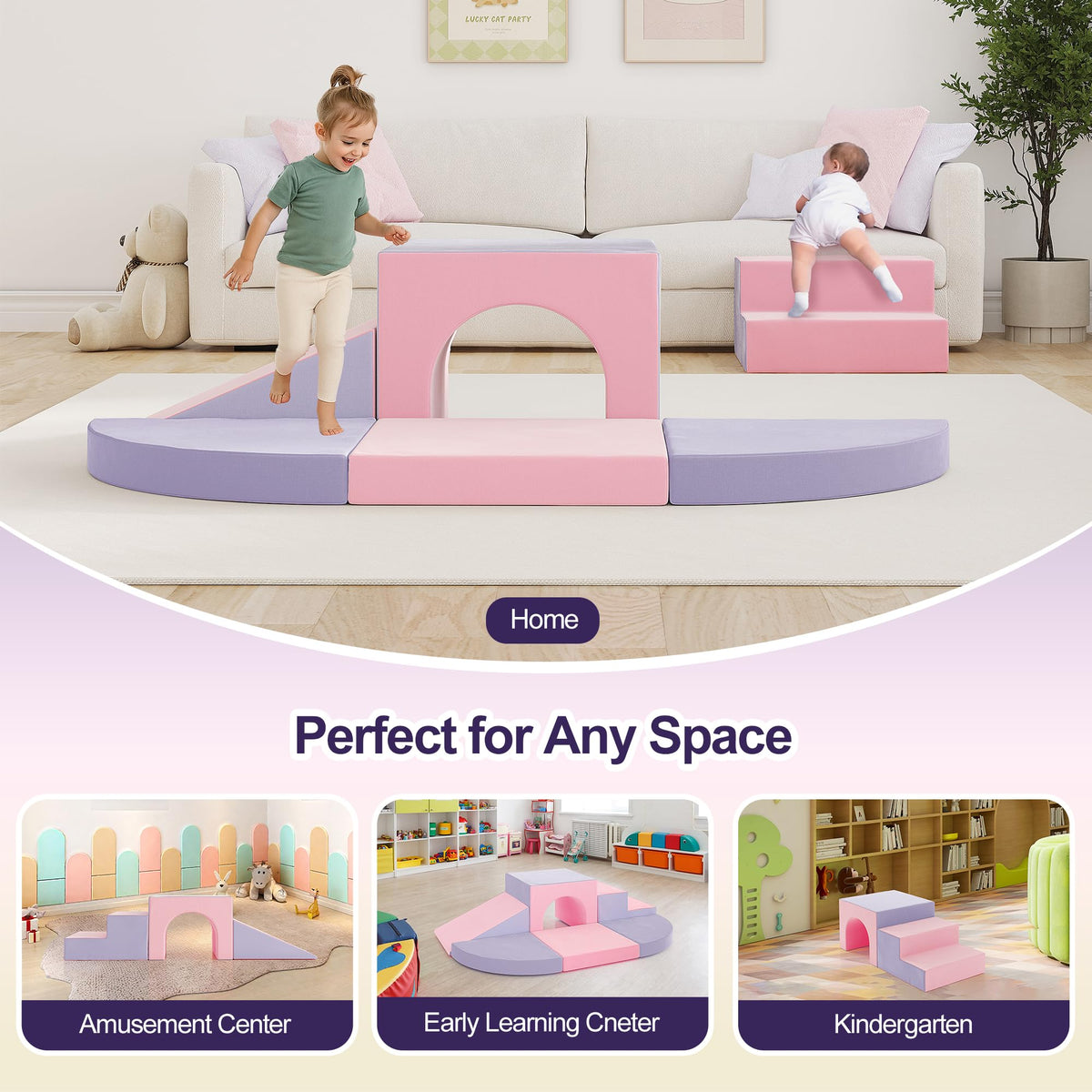 TOTPLAY versatile play set enables active play in a home or classroom