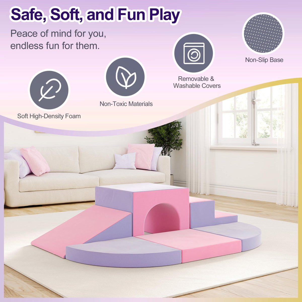 TOTPLAY foam ramp block encouraging gentle climbs and imaginative play