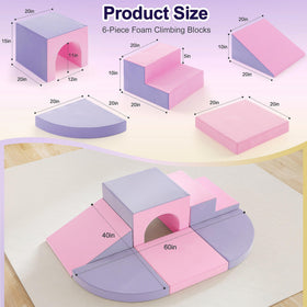 TOTPLAY foam climbing blocks stairs in pink and purple promote crawling and balance