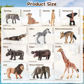 Totsmile 12-piece safari figurine giraffe with textured paint for sensory play.