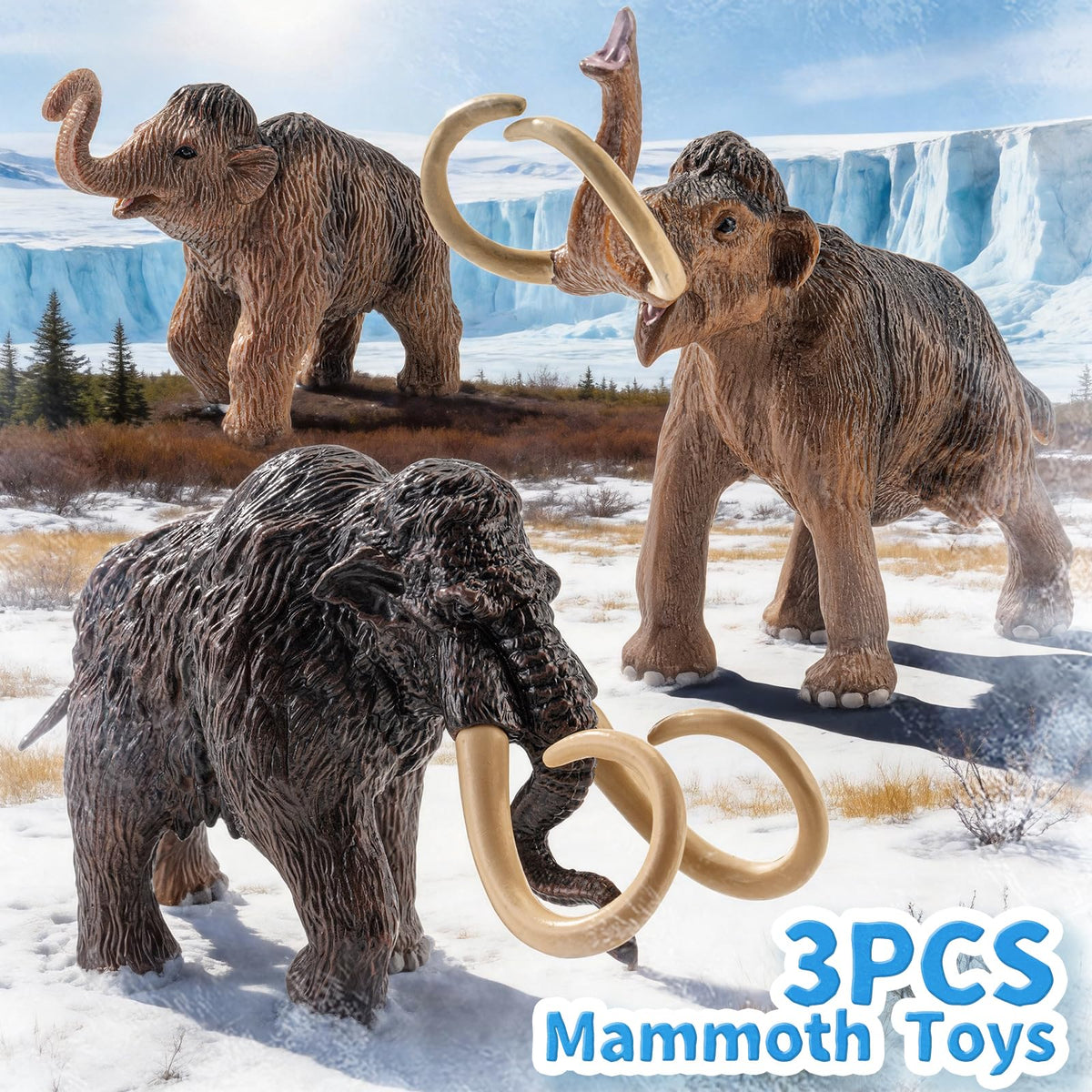 Totsmile Woolly Mammoth adult figure 2 ideal for storytelling and role play