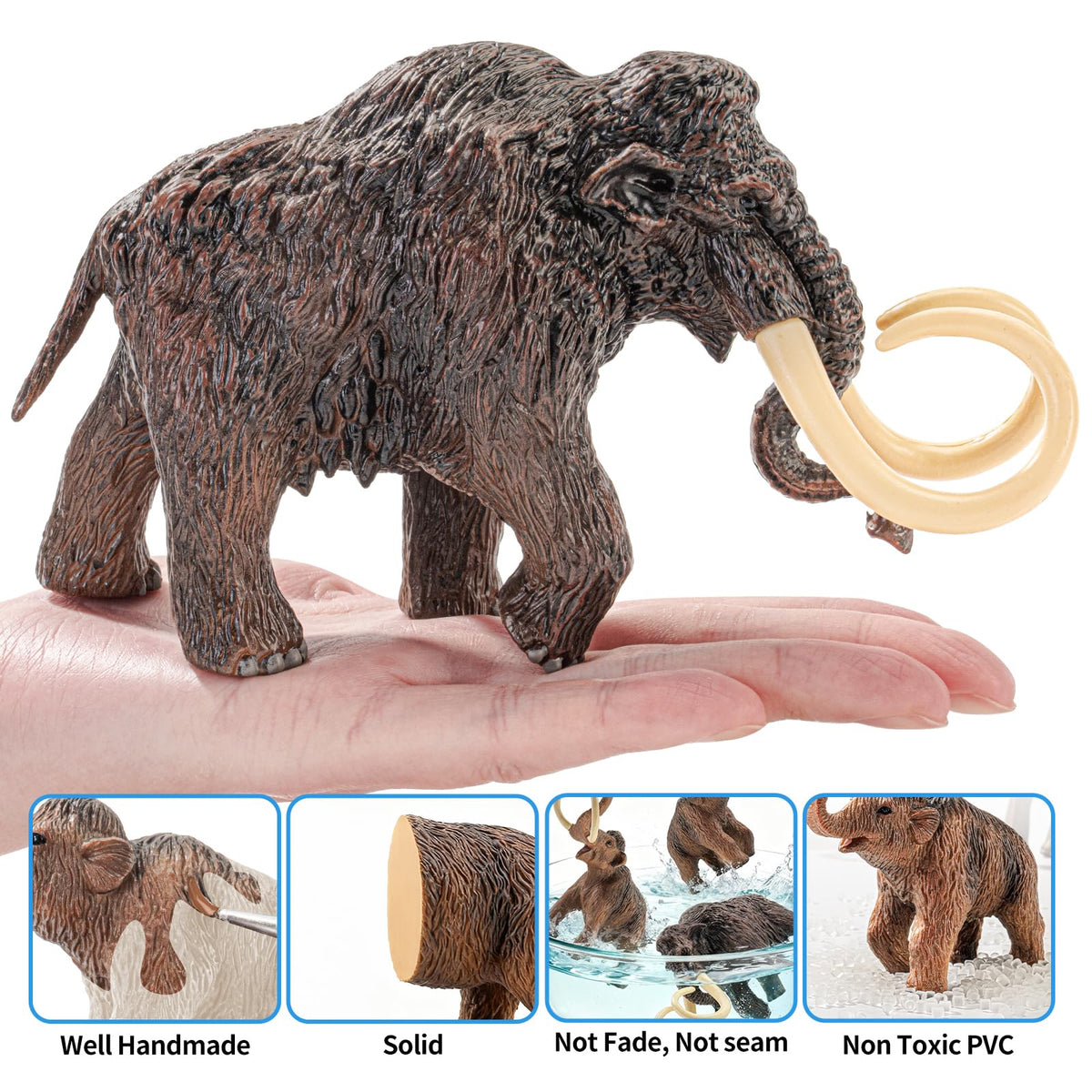 Totsmile Woolly Mammoth family figurines set with lifelike detailing