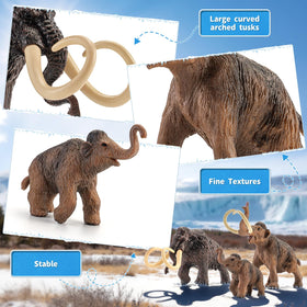 Totsmile Woolly Mammoth figures with hand-painted finish for realism