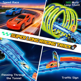 Toulepound orange and blue pull-back cars for instant racing action