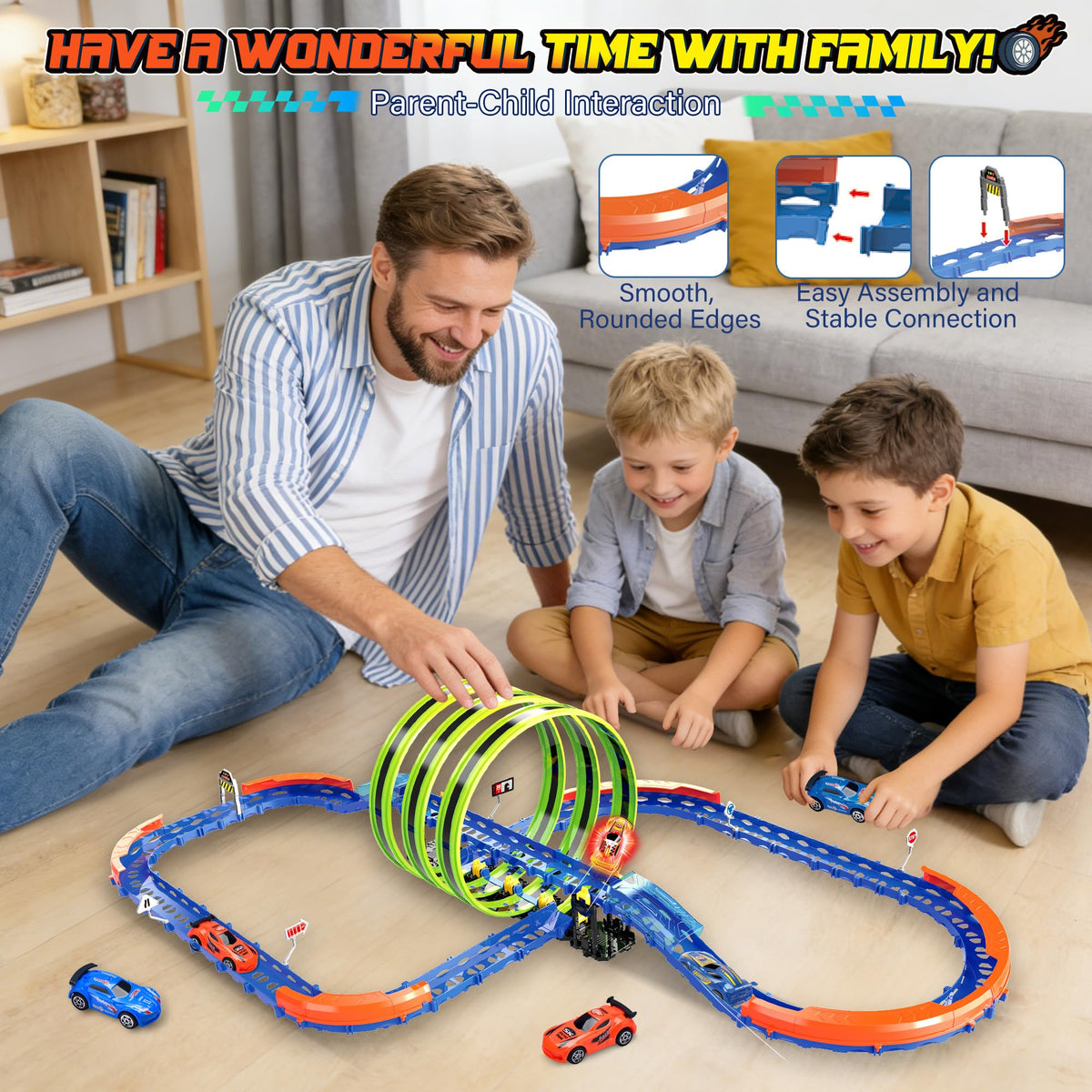 Toulepound snap-together track system for quick setup and storage
