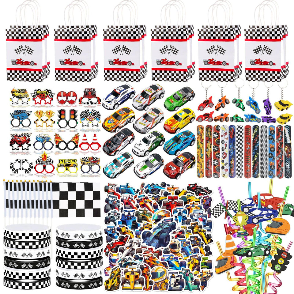 TOUPONS race car pull-back toy shows durable, kid-friendly design for party games