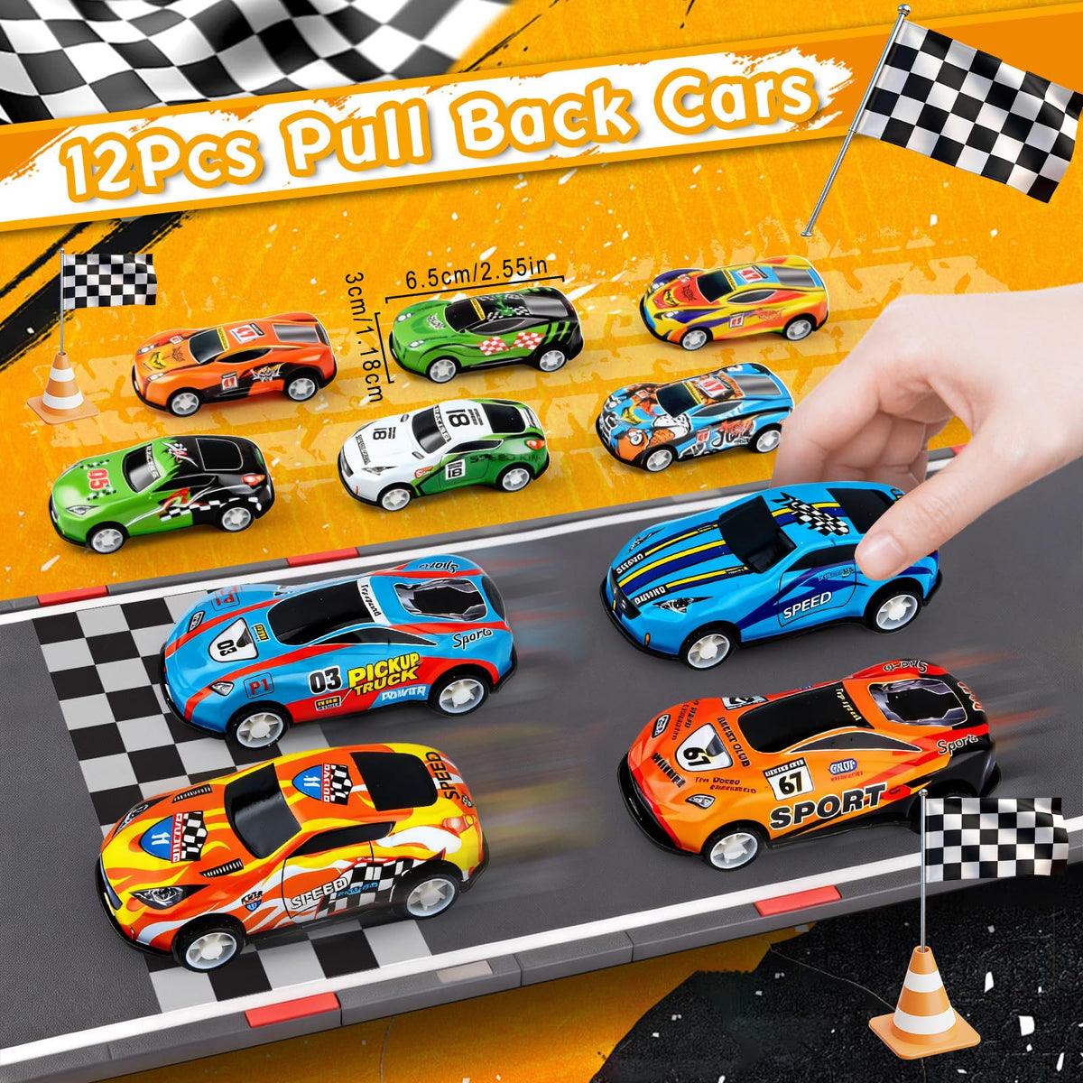 TOUPONS race car slap bracelet with vivid patterns, quick wearable party favors