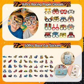 TOUPONS race car stickers offer versatile decorating options for goodie bags