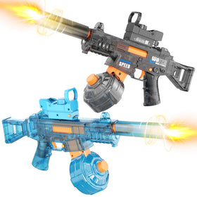Toupus electric water gun with 32ft range in action for pool battles.