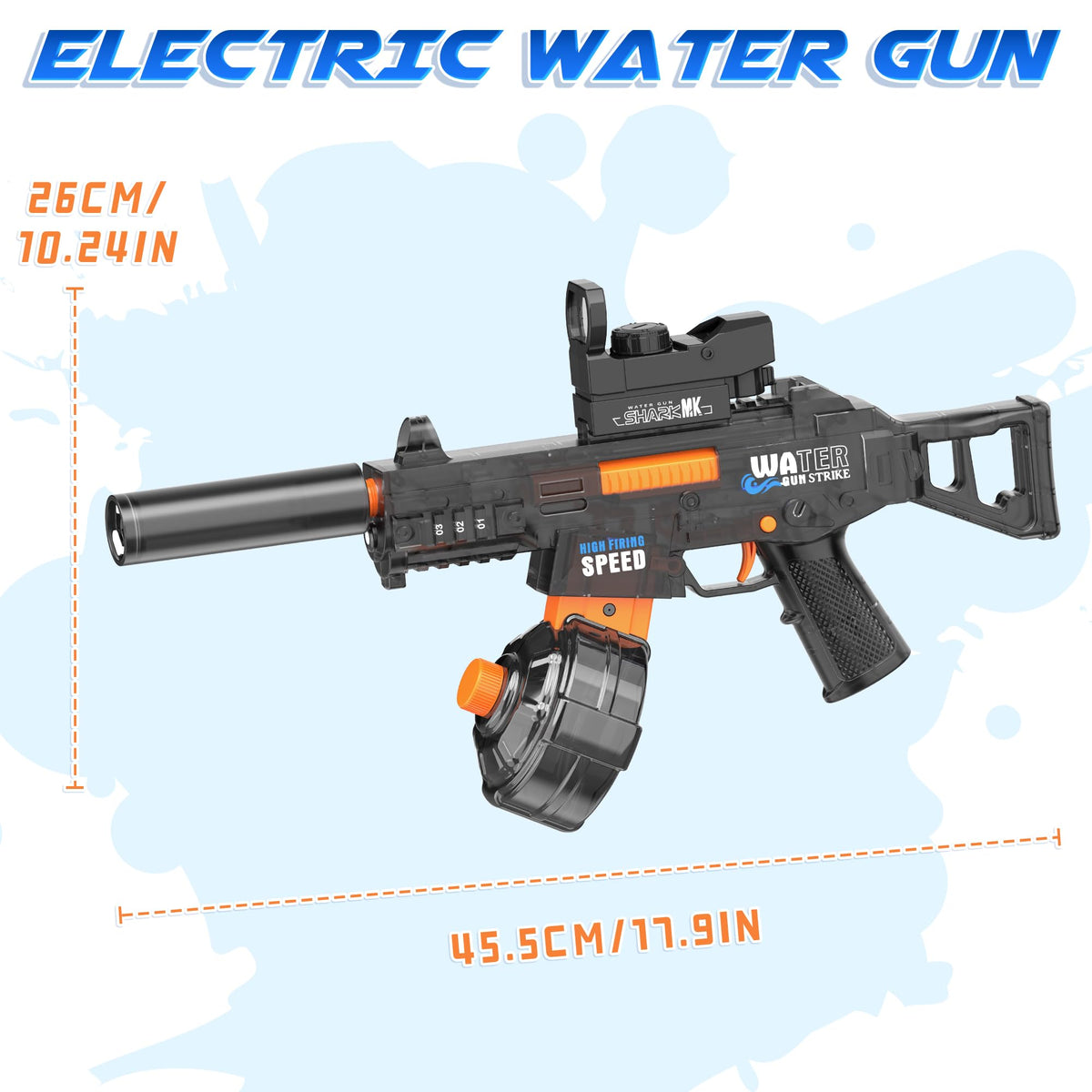 Toupus LED night features illuminate water battles.