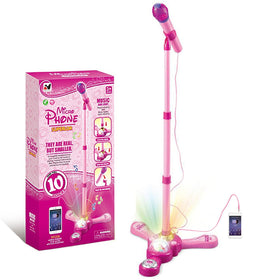 TourKing karaoke machine with adjustable stand fits kids of all sizes.
