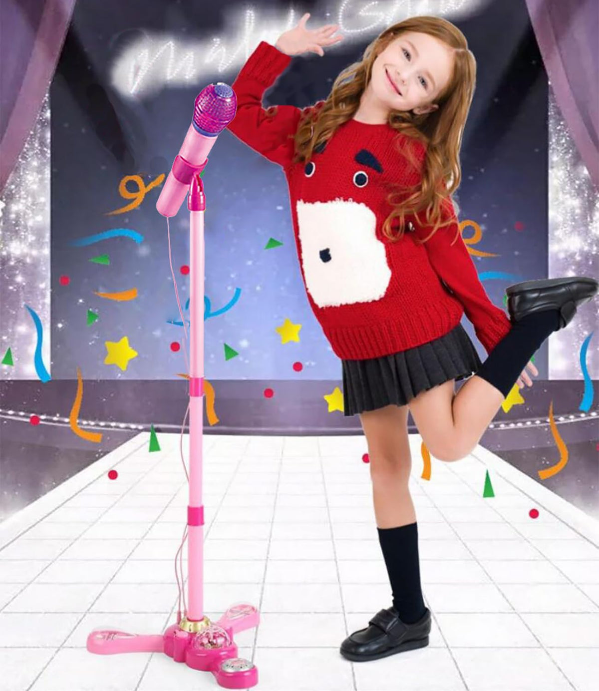 TourKing karaoke machine shows a rotating light ball for vibrant atmosphere.