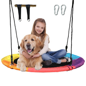 Tovini 40 inch saucer swing seat offers ample space for kids to sit and swing