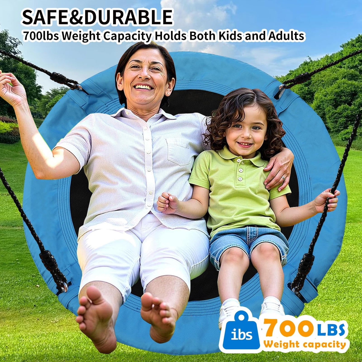 Tovini saucer swing 360-degree spin mode for dynamic sensory play.