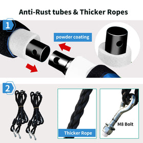 Tovini saucer swing adjustable rope system for versatile height setup.