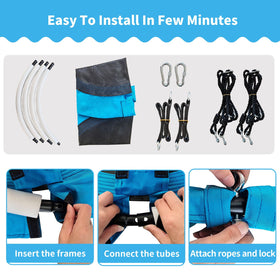 Tovini saucer swing comes with easy-installation hardware for quick setup.