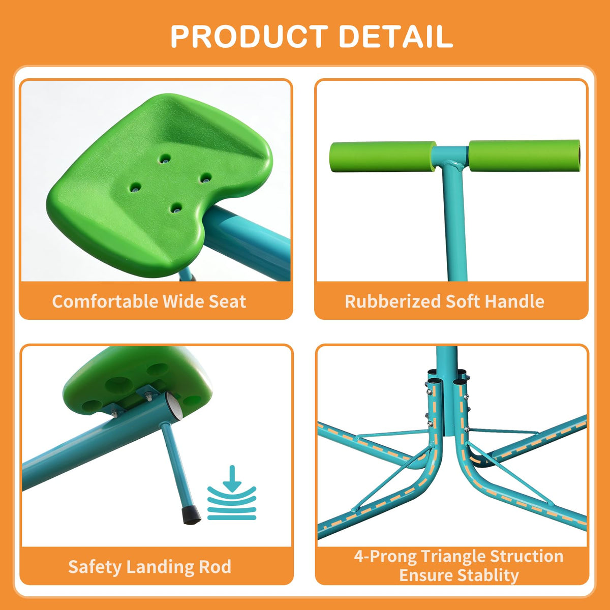 TOVINI teeter totter five-prong base improves stability during play