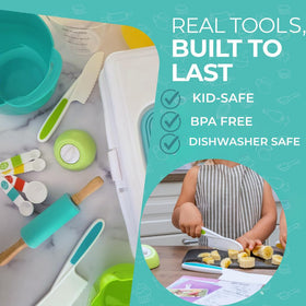 Tovla JR color-coded measuring cups and spoons help kids learn fractions