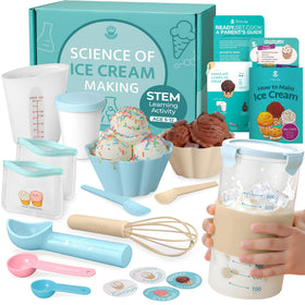 Tovla Jr ice cream kit scene with reusable tools for durable STEM play
