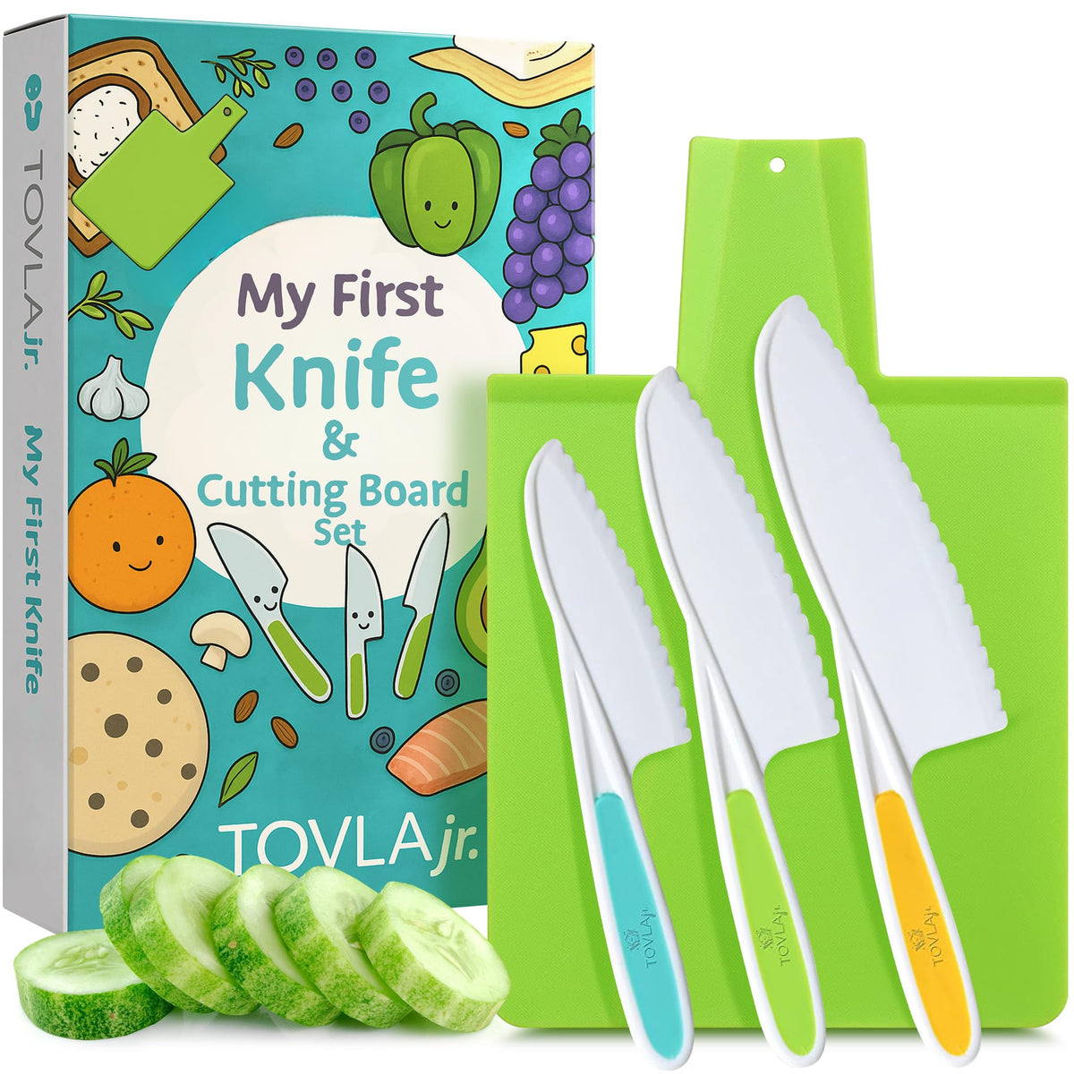 TOVLA JR kid-safe knives for safe hands-on cooking learning.