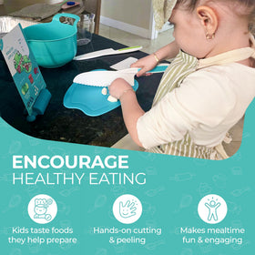 Tovla Jr Ultimate Cutting Board—stable surface for safe prep.