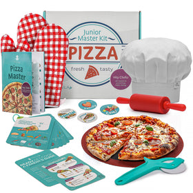 Tovla Jr Ultimate Pizza Kit main view showing kid-friendly tools for hands-on learning.