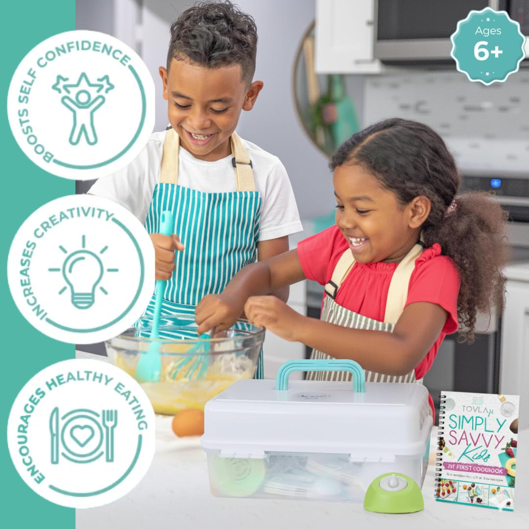 Tovla JR visual cookbook shows color-coded steps for easy, independent recipes