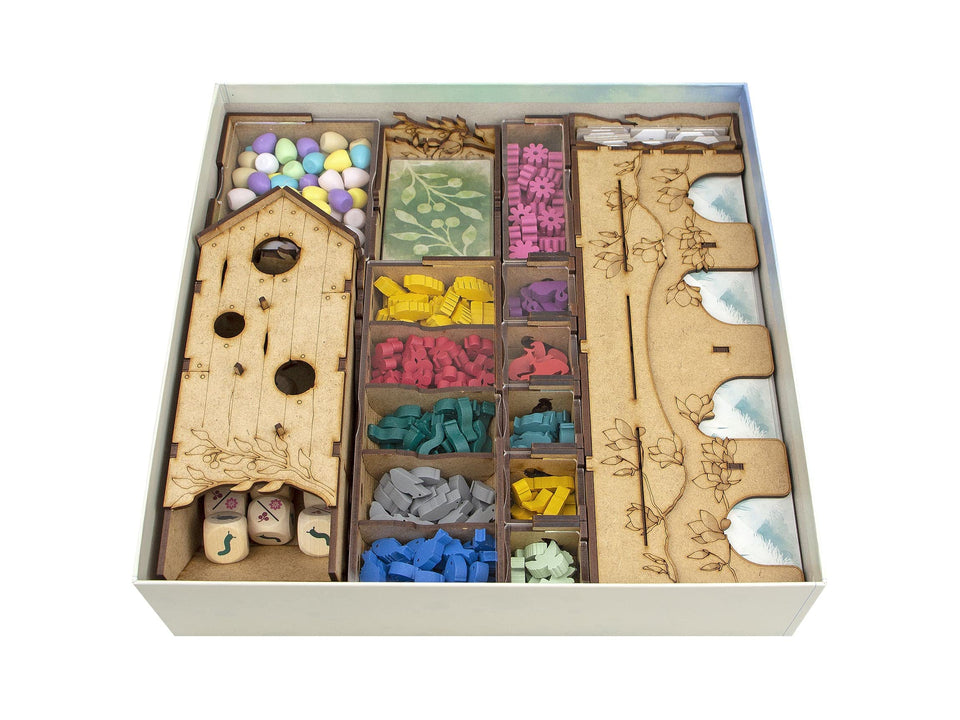 TowerRex Wingspan organizer base box keeps components organized during gameplay.