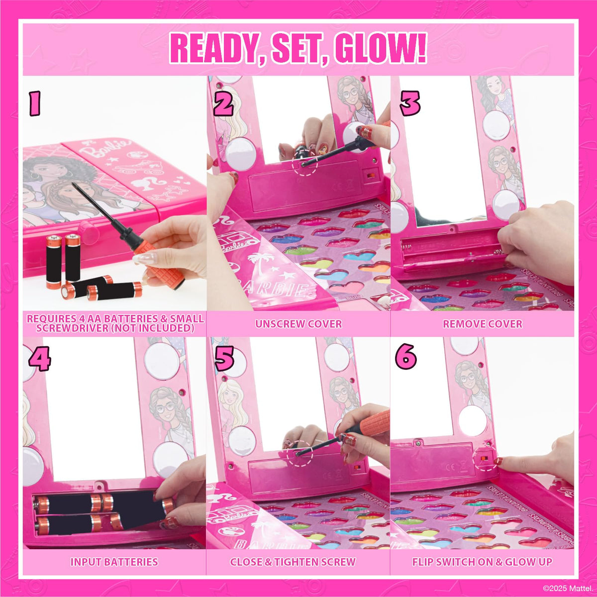 Townley Girl Barbie peelable nail polishes for quick party nails.