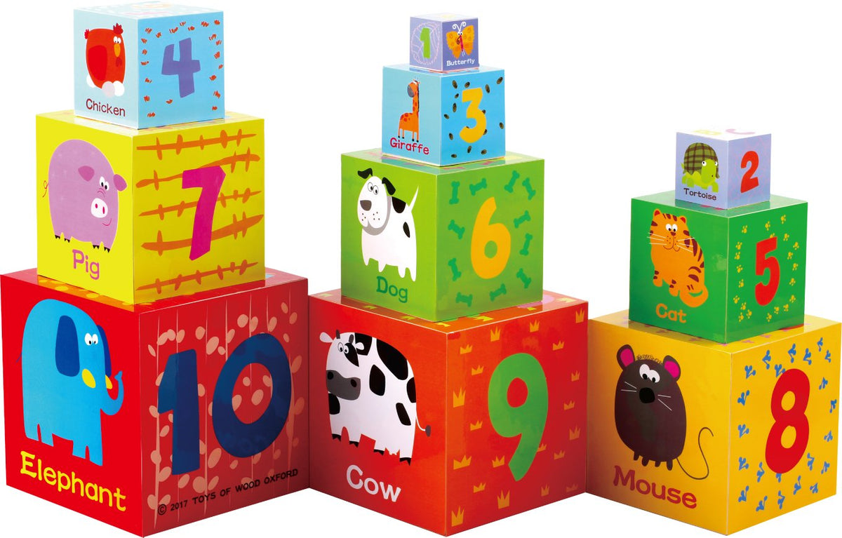 TOWO nesting cups stacked for space-saving play