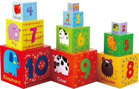 TOWO nesting cups stacked for space-saving play