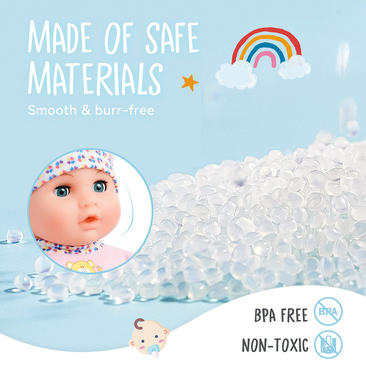 Toy Choi's doll clothes are removable for easy dressing and care.