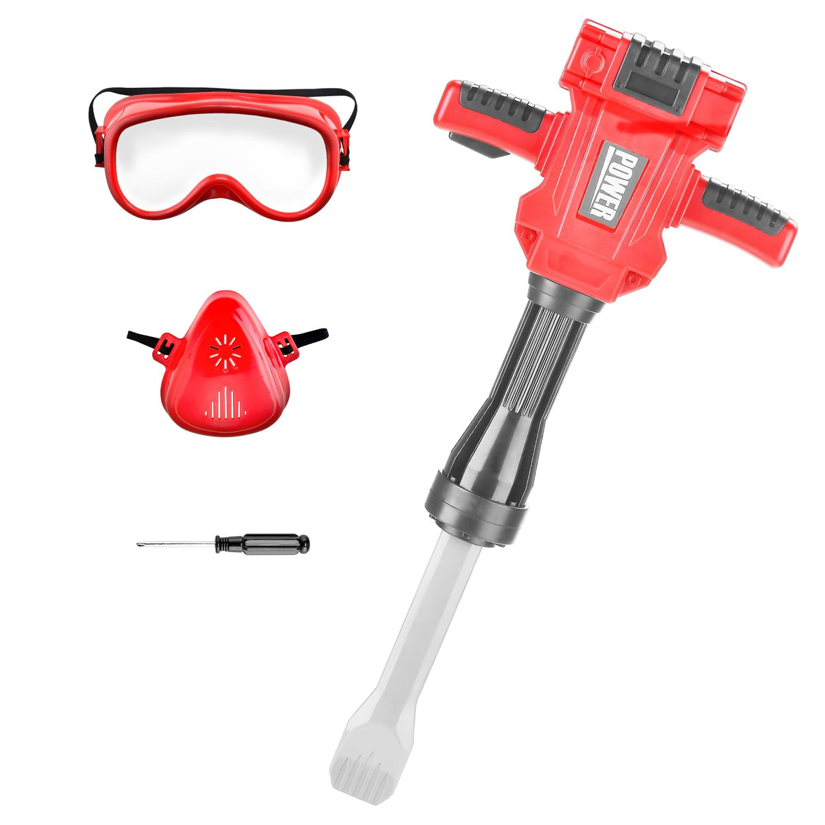 Toy Choi's kids jackhammer toy drill in action for imaginative pretend play