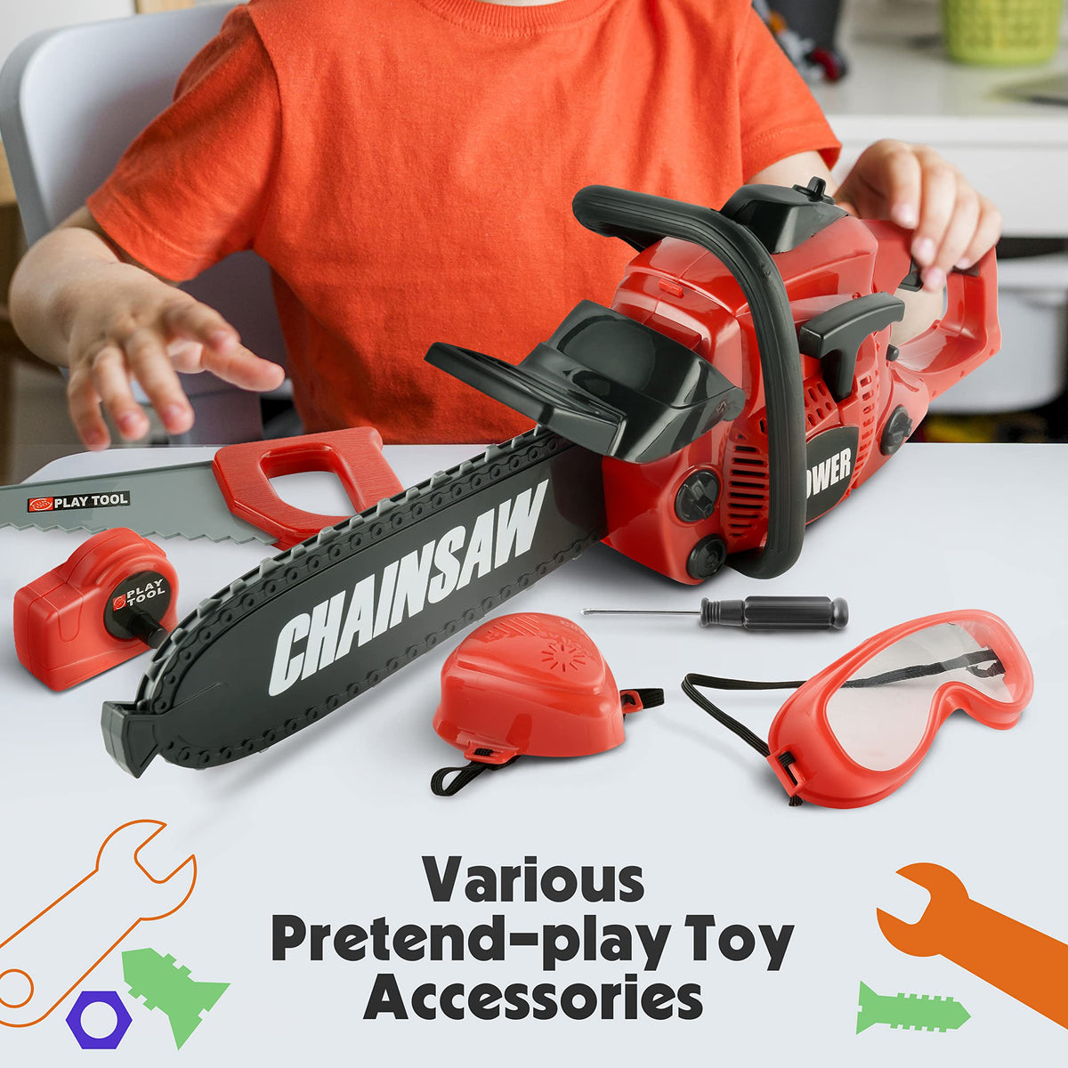 Toy Choi's toy chainsaw ABS plastic construction boosts durability.