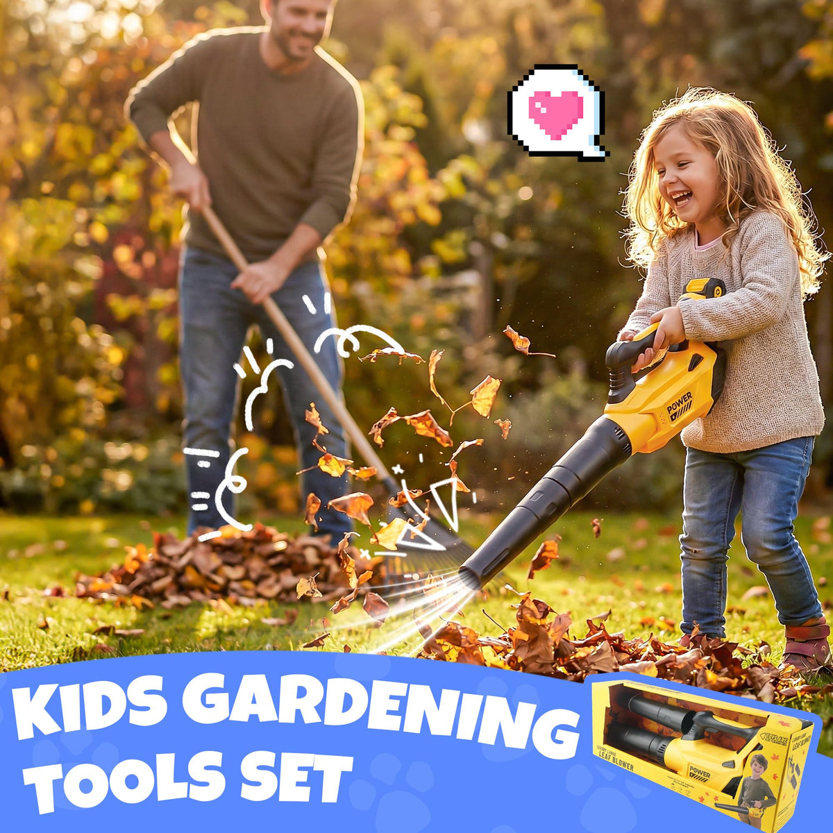 Toy Choi's Toy Leaf Blower pretend-play action fuels imaginative gardening role-play.